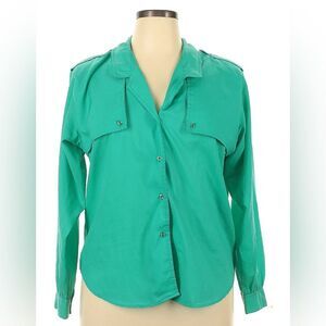 Diane Von Furstenberg Vintage‎ 80s shoulder pad shoulder Lapel Blouse Size 10